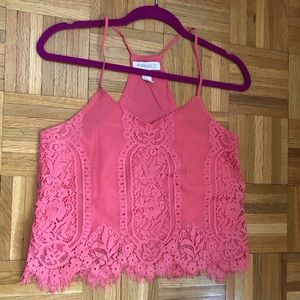 F21 Coral flowy summer top